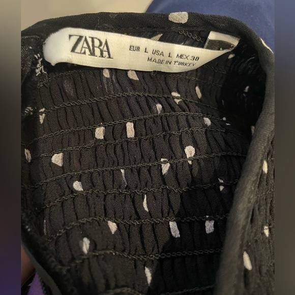 Zara Peplum Polka Dot Shirt Large - Picture 3 of 6